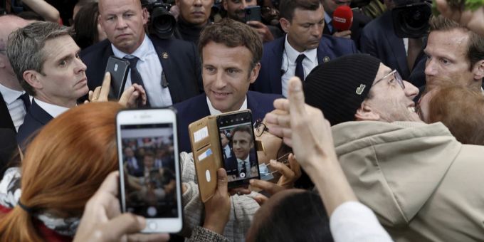 Emmanuel Macron heute Mittwoch in Cergy nahe Paris. Macron
