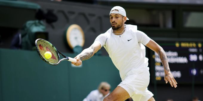 Nick Kyrgios während dem Spiel gegen Brandon Nakashima. Wimbledon