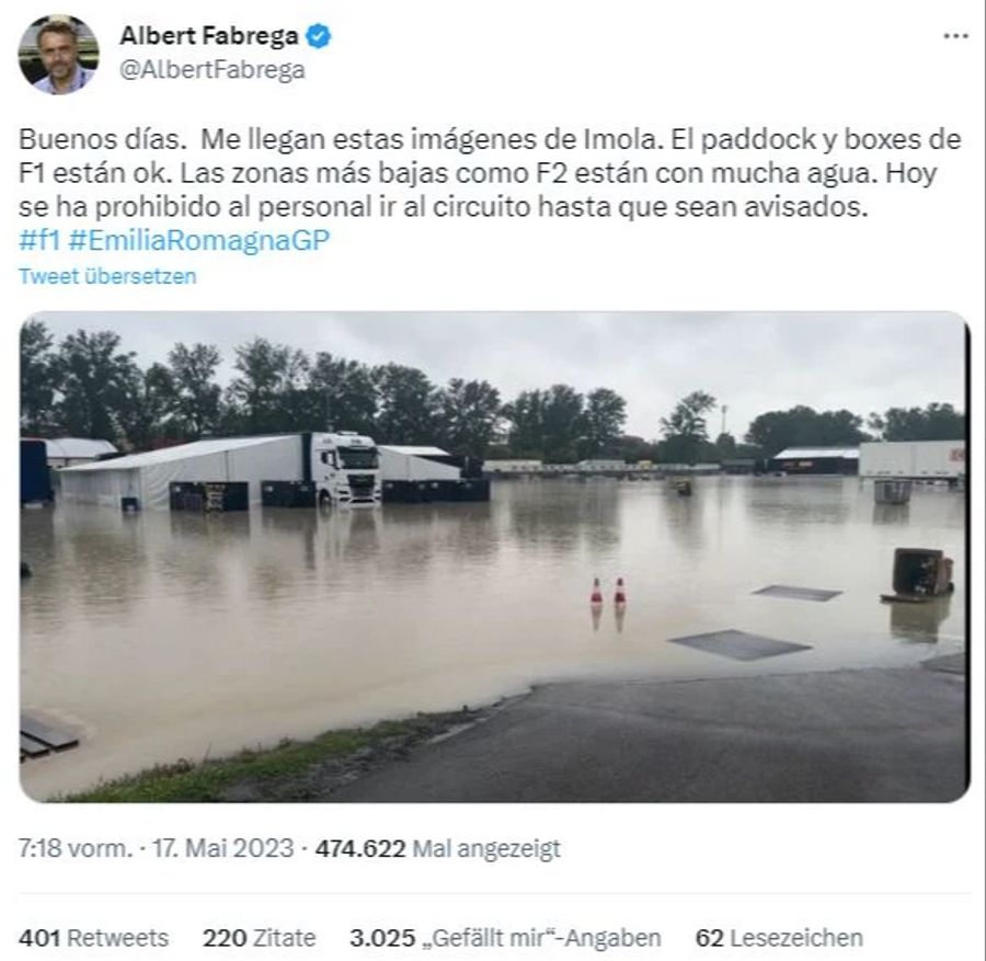 Formel 1 Imola Unwetter