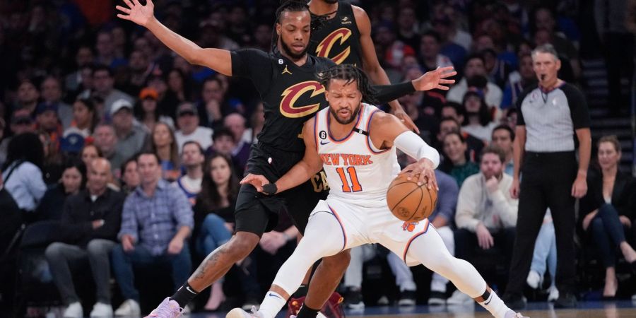 Jalen Brunson (vorn), bester Werfer bei den Knicks, gegen Darius Garland von den Cleveland Cavaliers.