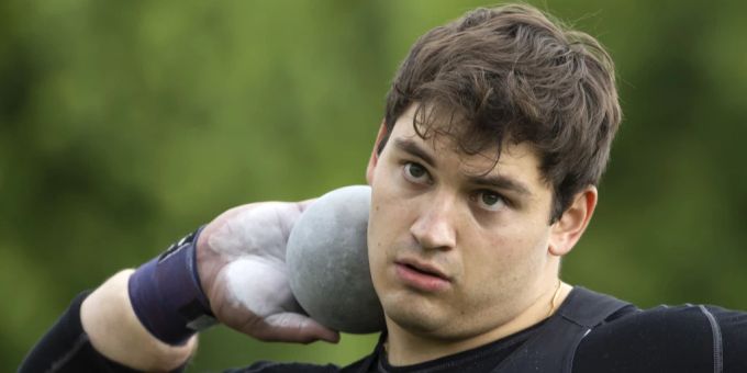 Stefan Wieland übertrifft im Kugelstossen als vierter Schweizer die 19-Meter-Marke. Stefan Wieland Kugelstossen