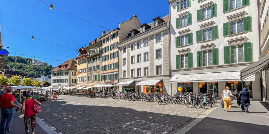 Der Mühlenplatz in der Stadt Luzern.