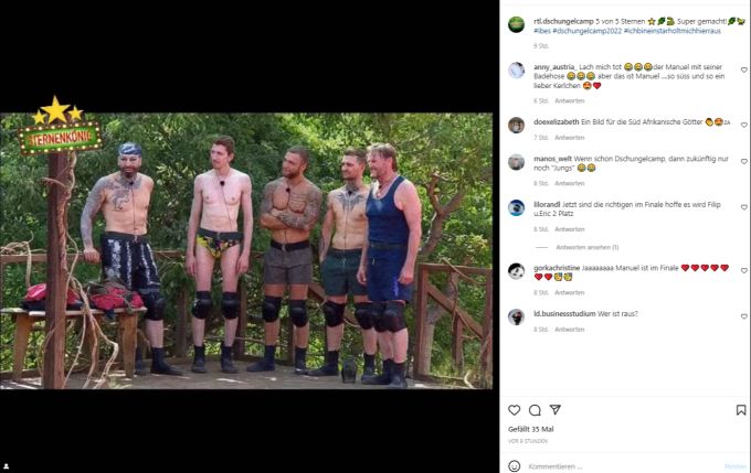 Dschungelcamp 2022: Diese fünf kämpften um den Einzug ins Finale. Dschungelcamp