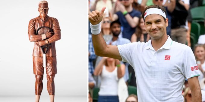 Aus 100 Kilo Schoggi - Chocolatier kreiert Federer-Statue