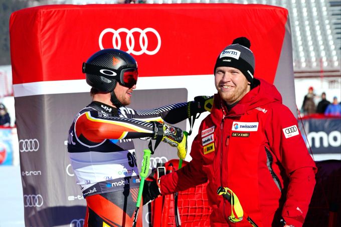 Teilen sich in Kvitfjell den Sieg: Niels Hintermann und Cameron Alexander. niels