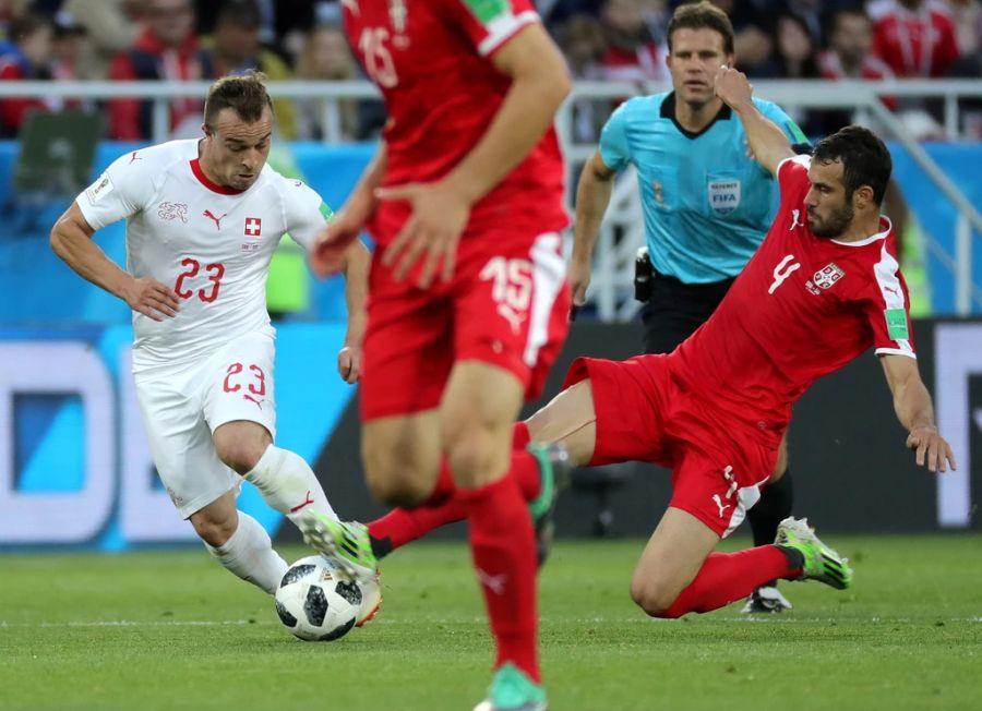 Xherdan Shaqiri im Spiel gegen Serbien.