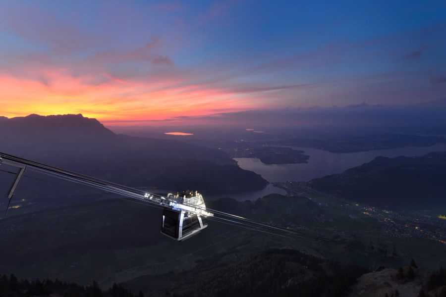 Bei den tagsüber hohen Temperaturen sind auch die Fahrten bis spät abends hoch im Kurs – wie hier am Stanserhorn NW.