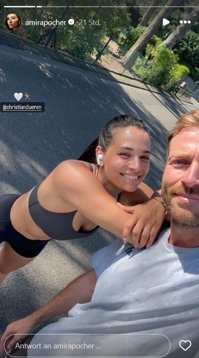 Pocher-Ex Amira posiert mit ihrem Freund Christian Düren. amira