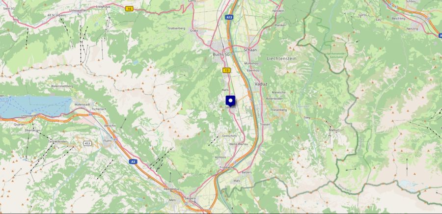 Karte Sevelen Liechtenstein