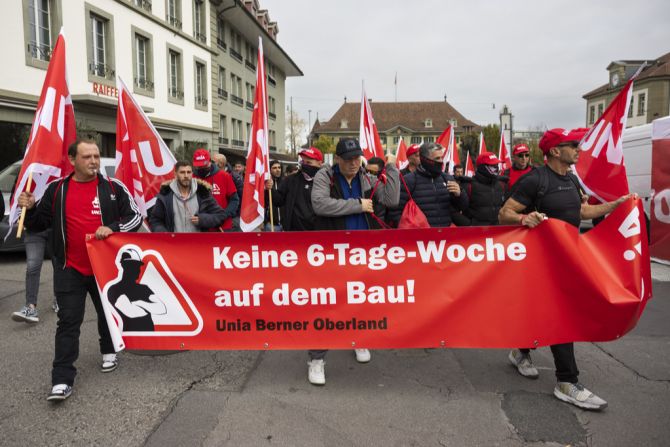 Proteste Bauarbeiter Bern