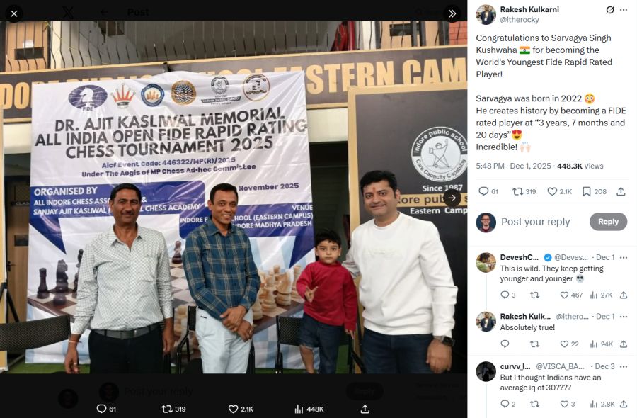 Sein Vater sagt, das Ziel sei es, dass das Wunderkind Grossmeister werde.