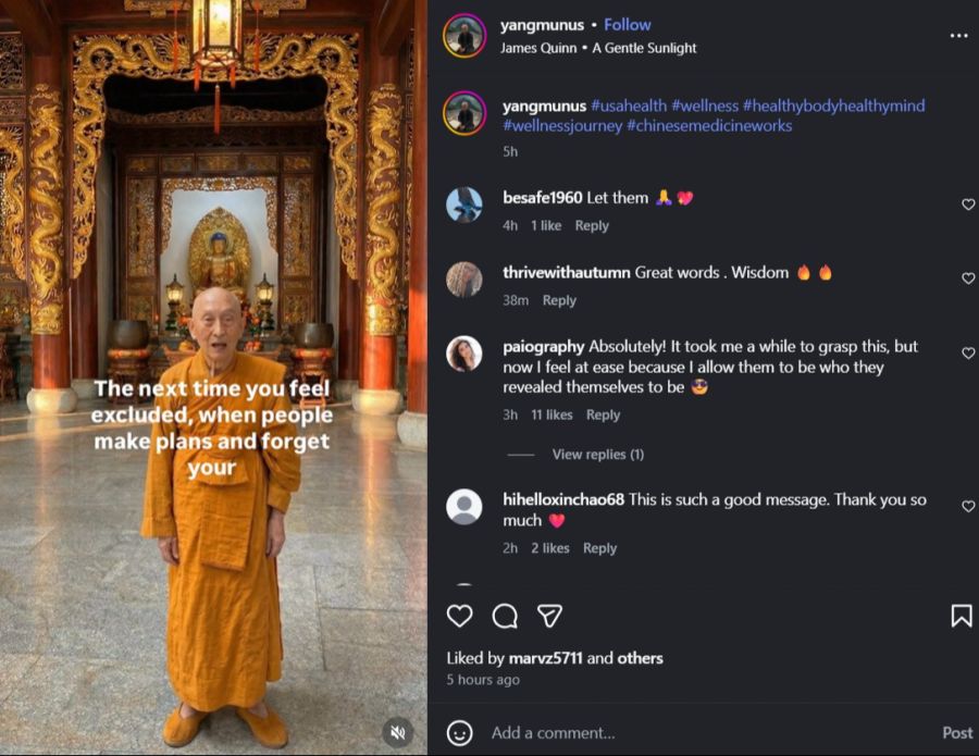 Der angebliche Mönch Yang Mun vermittelt Ruhe und Lebensweisheiten – die Figur existiert jedoch nur als KI.