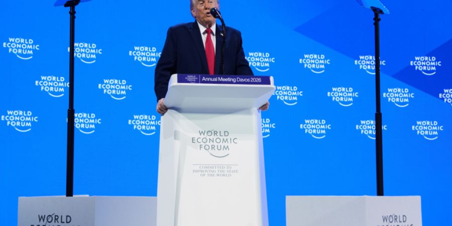 US-Präsident Donald Trump hält eine Rede während der Jahrestagung des Weltwirtschaftsforums in Davos. Foto: Evan Vucci/AP/dpa