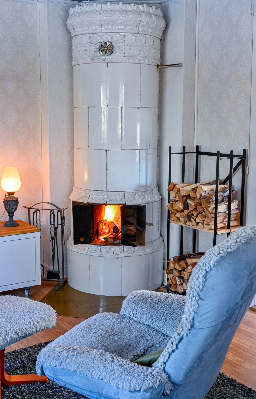 Kamin, Feuer, Wohnzimmer