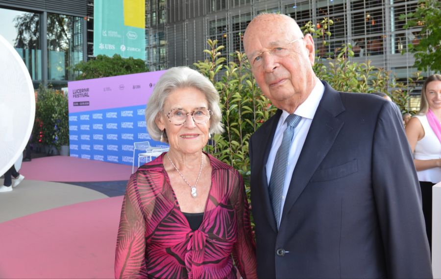 WEF-Gründer Klaus Schwab mit Hilde Schwab beim exklusiven Festival-Abend in Luzern.