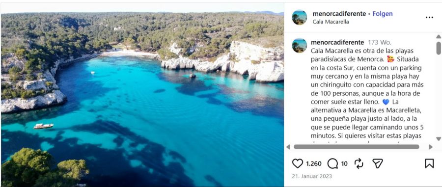 Cala Macarella, Spanien