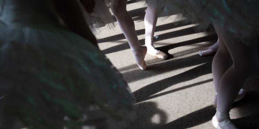 ARCHIV - Tänzerinnen des Staatsballetts Berlin stehen vor dem Auftritt auf einem Ausflugsschiff unter Deck. Foto: Christoph Soeder/dpa