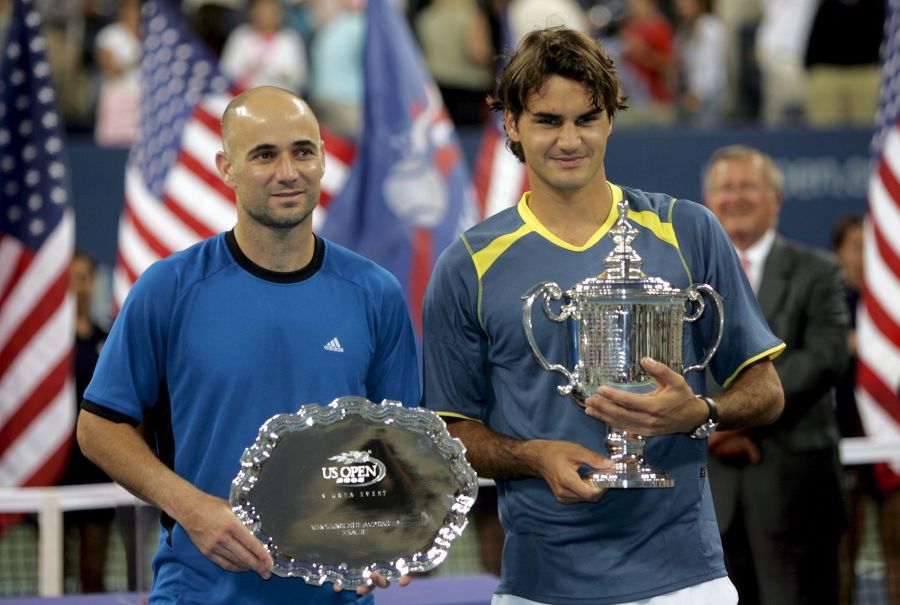 Wiederum nur ein Jahr vorher (2005) tat Andre Agassi (l) dasselbe.