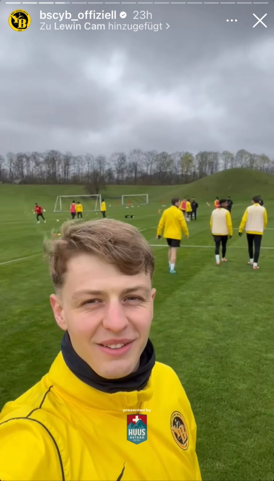 YB-Verteidiger Lewin Blum nimmt die Fans auf Instagram mit auf den Trainingsplatz.