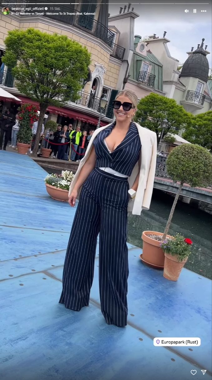 Beatrice Egli in einem neuen und nicht weniger sexy Look am Set. Beatrice Egli DSDS
