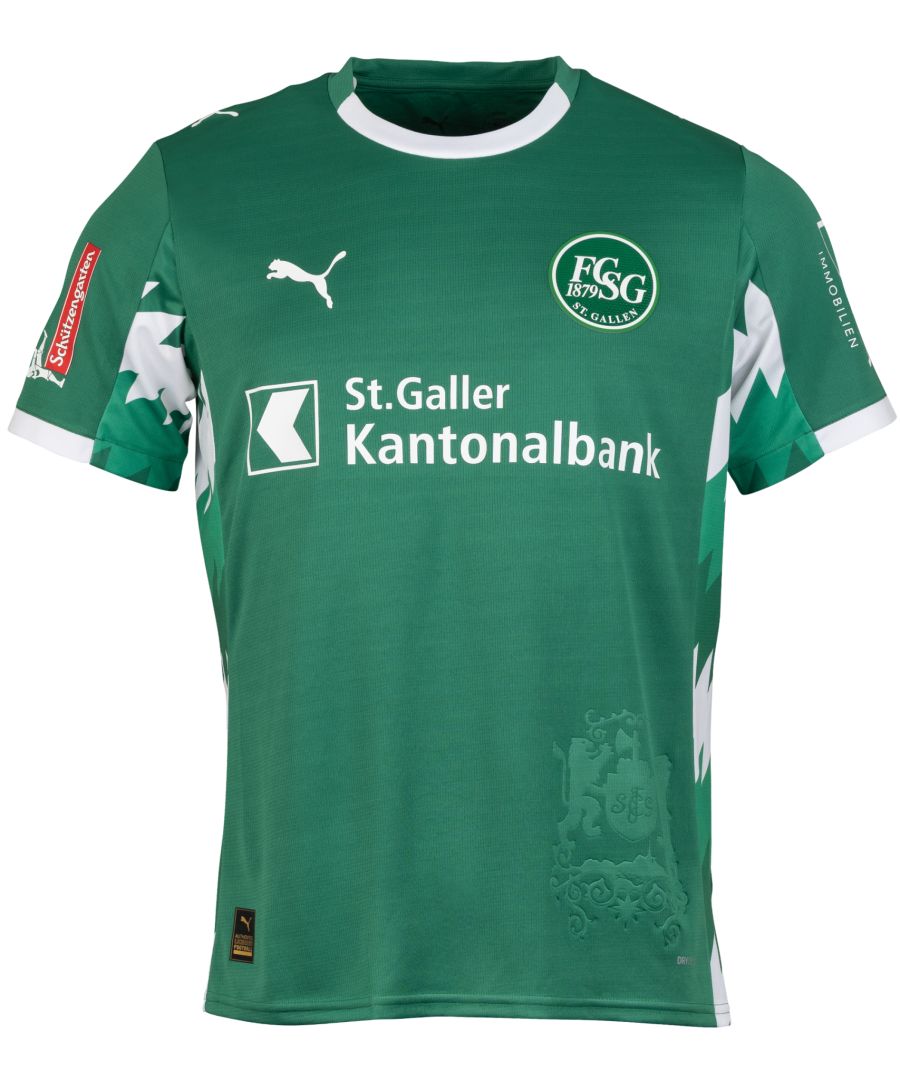 Das neue Heimtrikot des FC St.Gallen im klassischen Grün. Auffällig: Das geprägte Wappen und das Zacken-Muster an den Seiten.