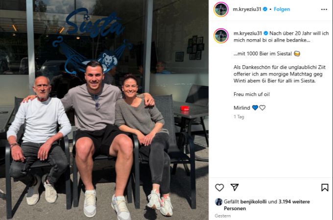 Mirlind Kryeziu spendiert den Fans des FCZ vor der Partie gegen Winterthur Freibier im «Siesta». fc zürich