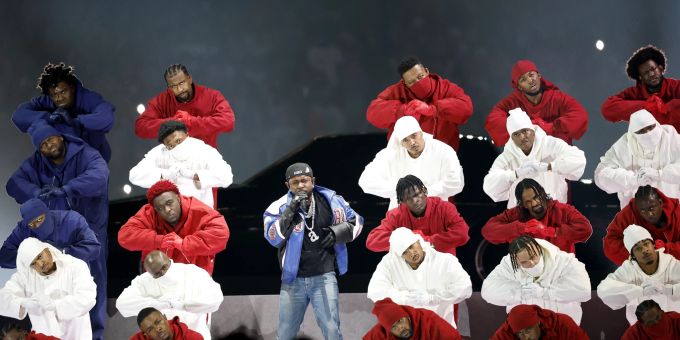 Kendrick Lamar trat bei der Super Bowl Halftime Show auf. super bowl halftime show 2025