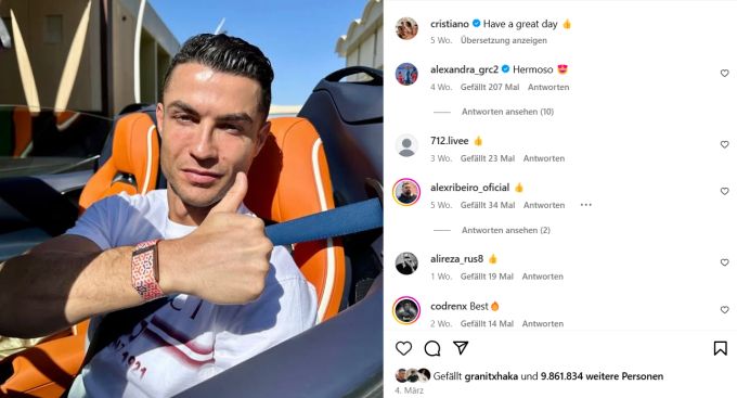 Cristiano Ronaldo ist ein grosser Auto-Liebhaber. Cristiano Ronaldo