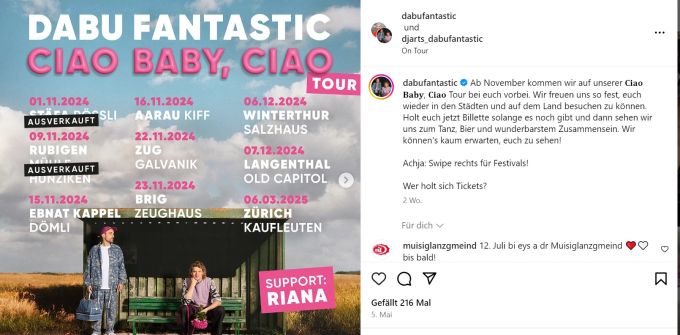 Dabu Fantastic gehen ab November mit ihrer neuen Platte auf Tour. Dabu Fantastic Tourplakat