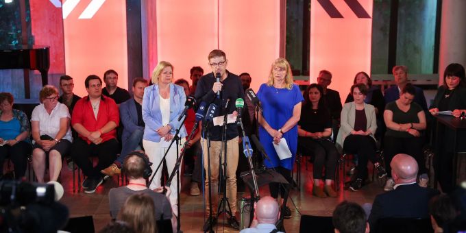 Der Europaabgeordnete Matthias Ecke (M) äusserte sich bei einer Wahlkampfveranstaltung in Leipzig zu dem Agriff auf ihn. Matthias Ecke