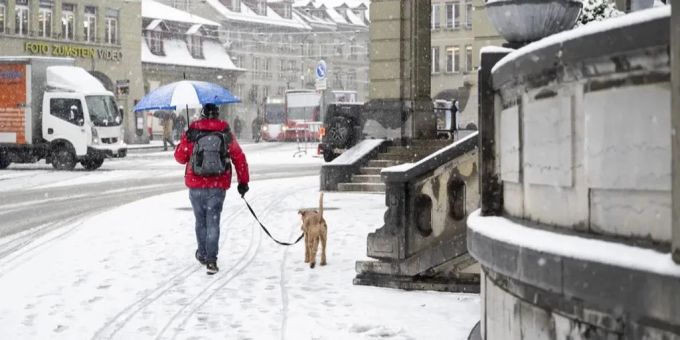 Im Flachland sind am vergangenen Donnerstag Rekordschneemengen gefallen. Wetter