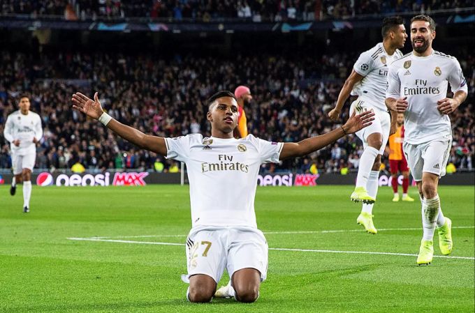 Rodrygo (Real Madrid) bejubelt sein 2:0 für die Königlichen. Rodrygo Real Madrid