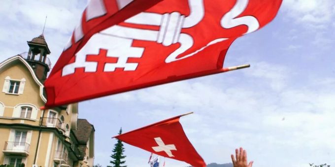 Ein Fahnenschwinger aus dem Kanton Nidwalden. Kanton Nidwalden