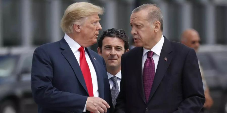 Haben zahlreiche Streitpunkte zu besprechen: US-Präsident Donald Trump (l) und sein türkischer Kollege Recep Tayyip Erdogan. Foto: Pablo Martinez Monsivais/AP/dpa