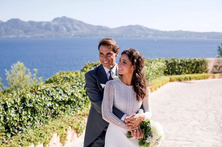 Rafael Nadal mit seiner Frau Xisca Perello an der Hochzeit des Paares.