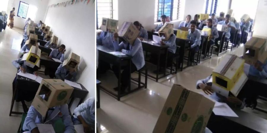 Kartonbox Studenten Indien