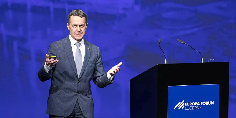 Bundesrat Ignazio Cassis spricht am Europa Forum in Luzern über die EU.