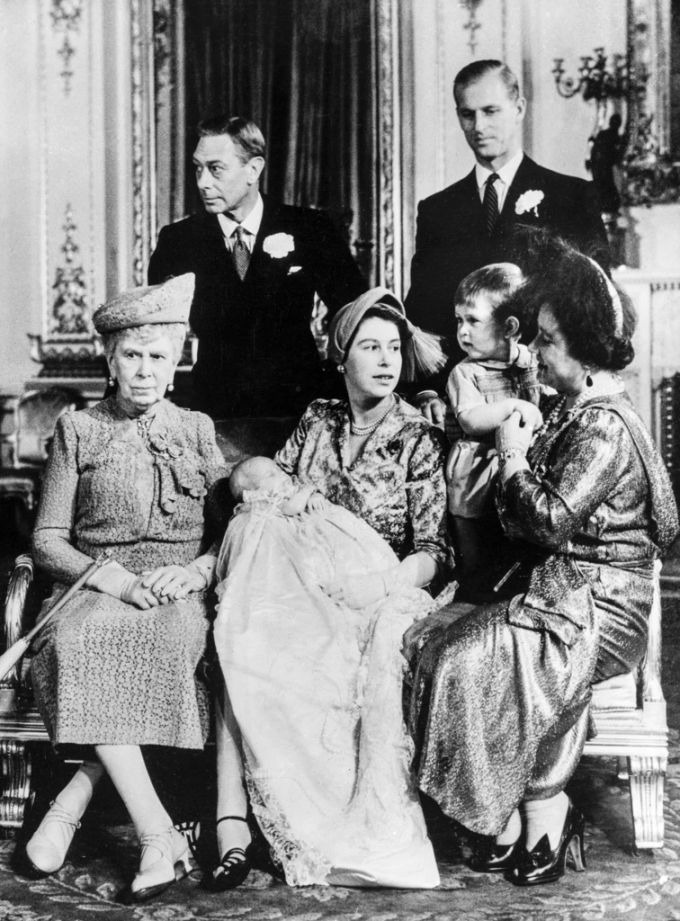 Die britische Königsfamilie im Jahr 1950. Royals