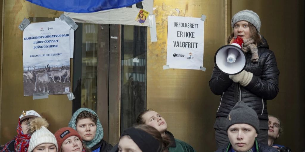 Greta Thunberg demonstrates against wind farms in Oslo