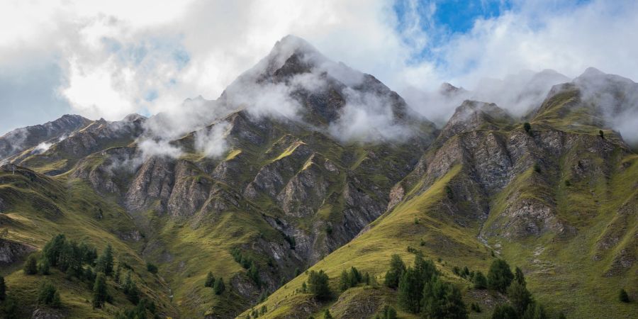 Landschaftsbild der Gemeinde Samnaun. - Kanton Graubünden.