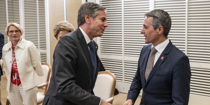 Ignazio Cassis und Anthony Blinken bei einem Treffen im Juni 2021. Cassis