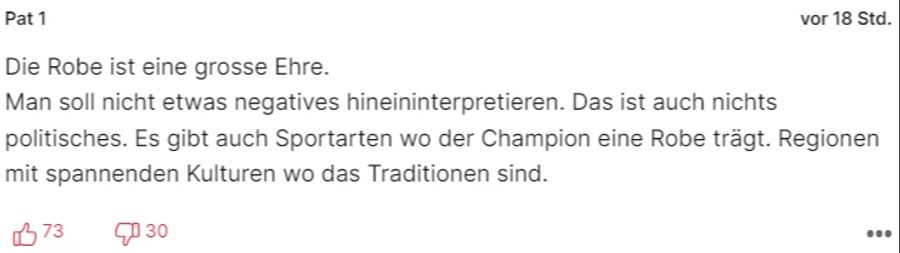 Man solle «nicht etwas negatives hineininterpretieren», findet dieser Leser.