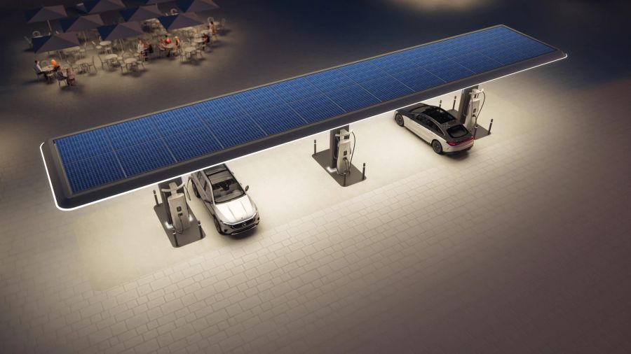 Mercedes Solarzellen Load-Balancing Ökostrom