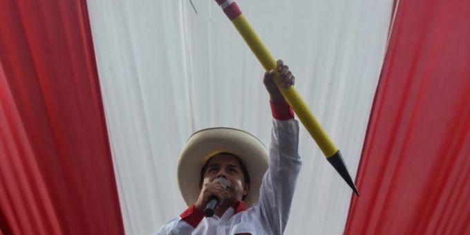 Pedro Castillo bei einer Kundgebung Pedro Castillo bei einer Kundgebung