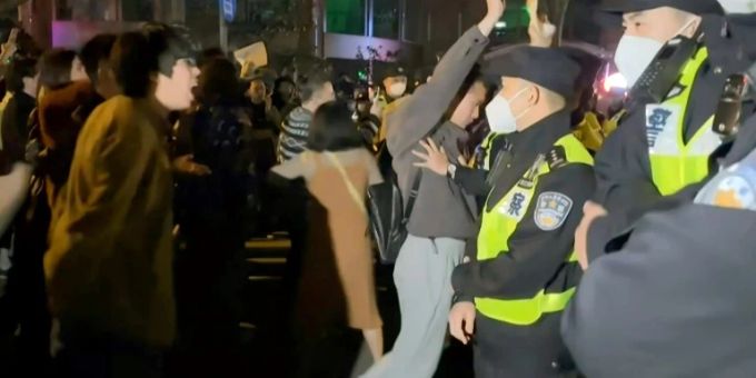 Protest gegen Corona-Massnahmen in Shanghai protest