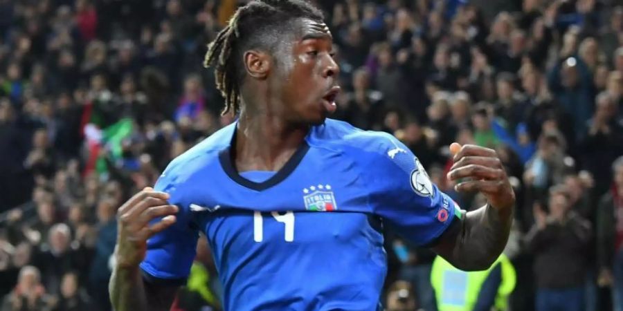 Stürmer Moise Kean traf beim Sieg der Italiener gegen Finnland. Foto: Alberto Lancia/ANSA