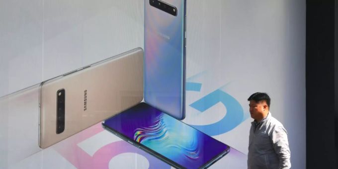 Werbung für das Galaxy S10 5G am Freitag in Seoul Werbung für das Galaxy S10 5G am Freitag in Seoul