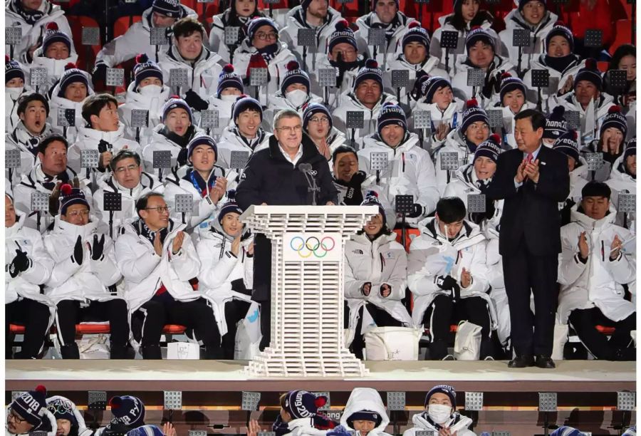 IOC-Präsident Thomas Bach eröffnet die Olympischen Winterspiele in Südkorea.