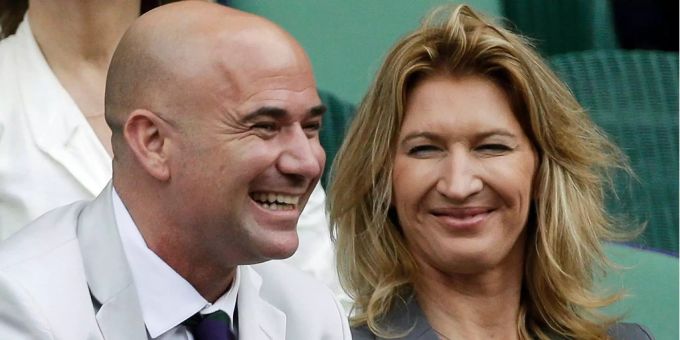 Die beiden können immer noch lachen: Bei Agassi/Graf läufts. Die beiden können immer noch lachen: Bei Agassi/Graf läufts.
