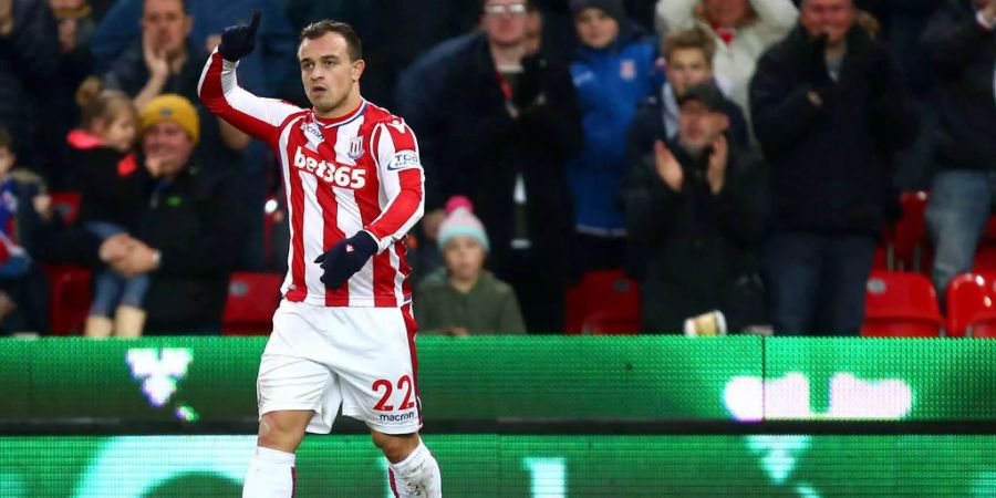 Shaqiri trifft  und trifft: Bereits zum dritten Mal in den letzten fünf Partien. Beim 2:1 gegen Swansea trägt der Shaqiri-Treffer zum Stoke-Sieg bei.